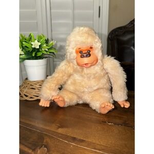 Gonga Vintage 1980's Russ Baby Thumb Sucking Gorilla Plush Tan Monkey  Ape 7"